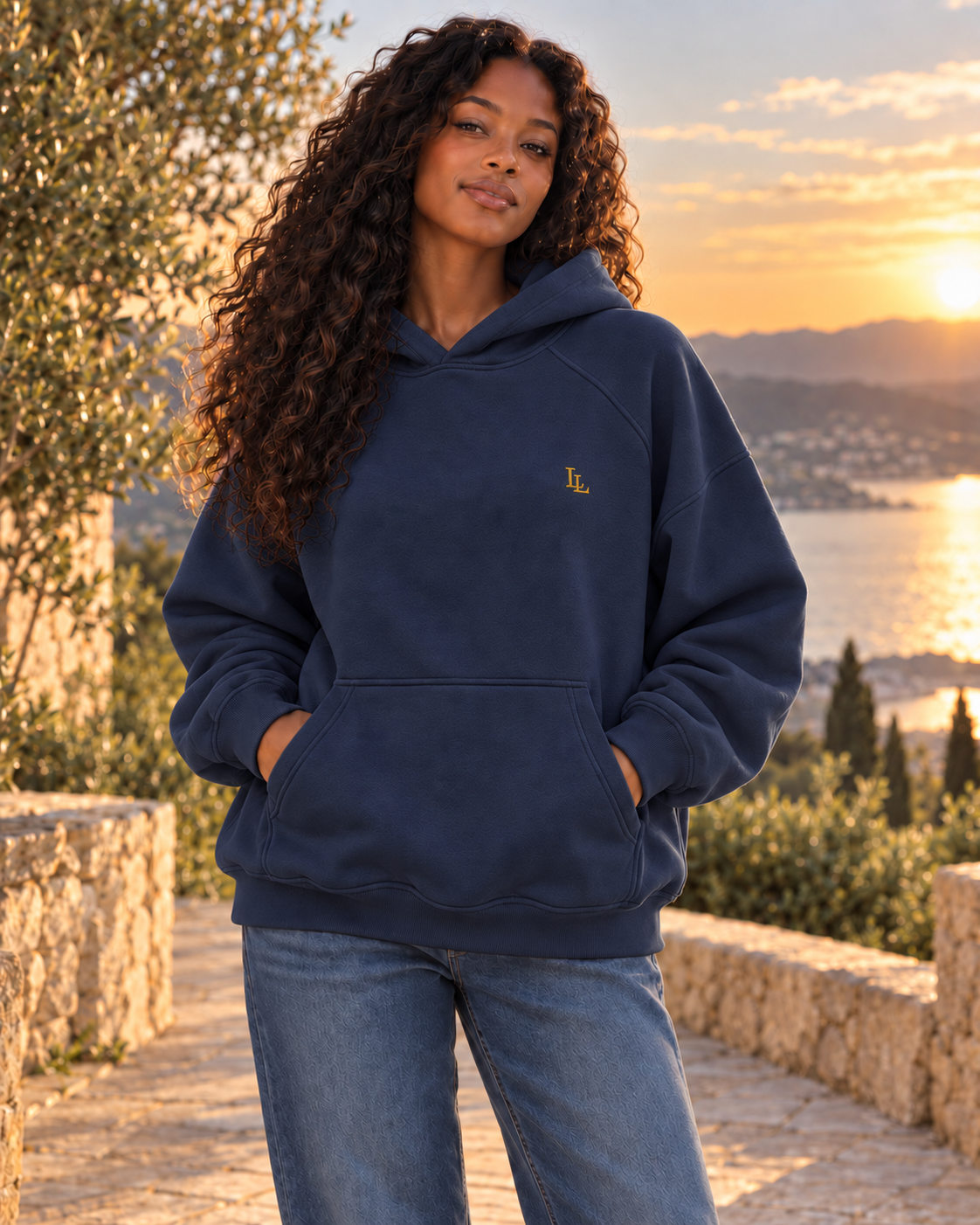 Lalesia Cocoon Hoodie – Mitternachtsblau