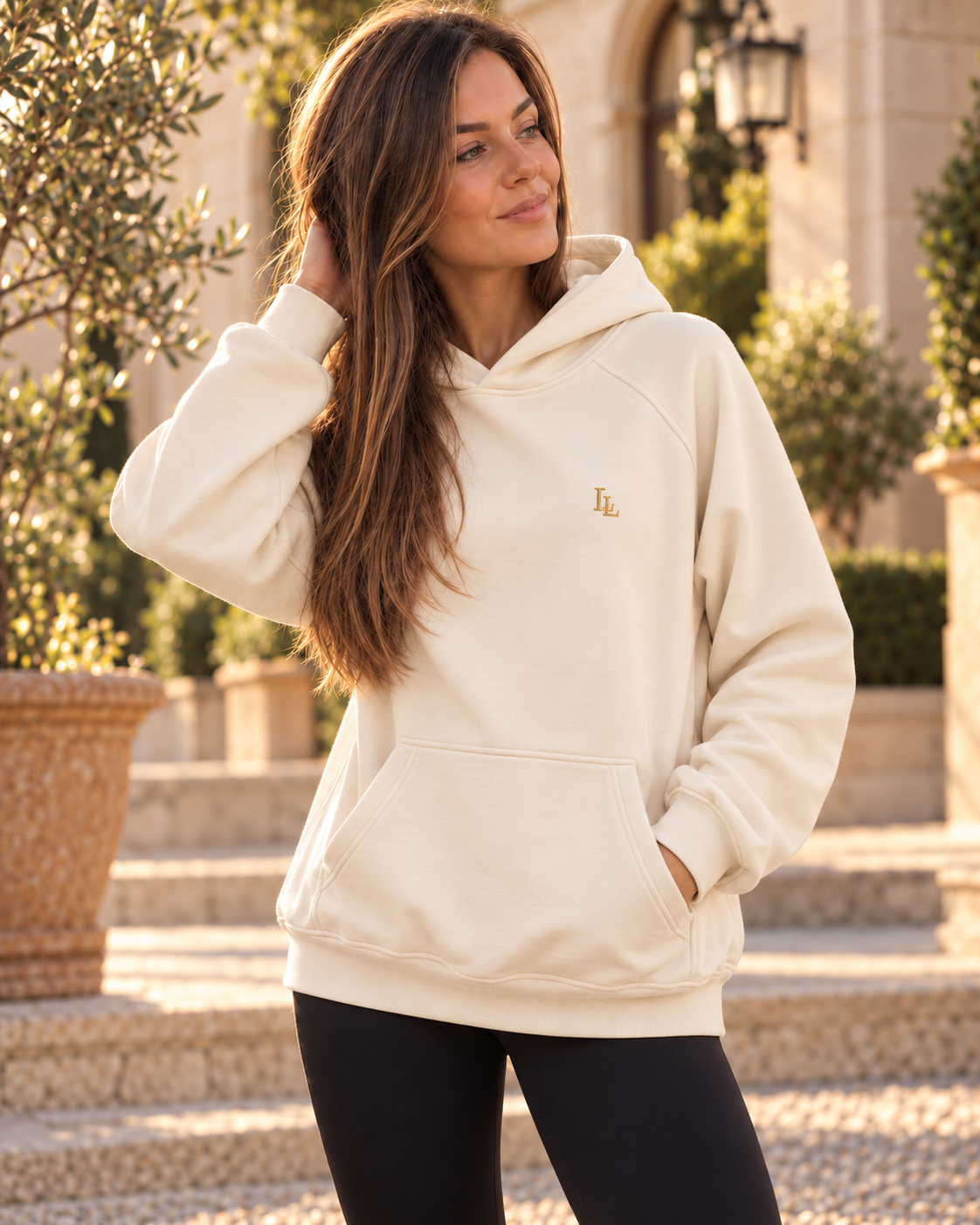 Lalesia AURA Light Hoodie – Elfenbein