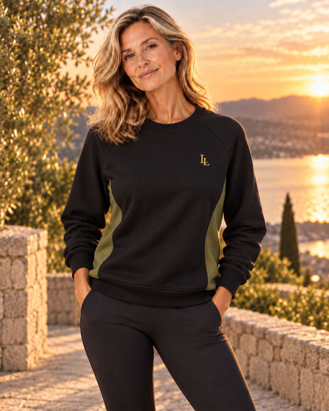 Lalesia Comfort Luxe Sweatshirt – Schwarz & Oliv