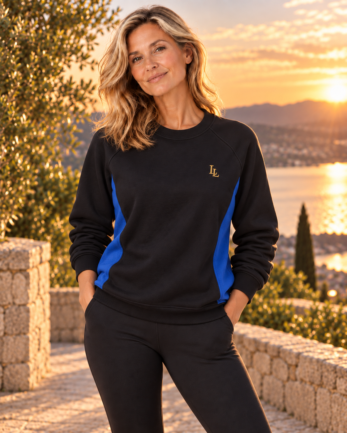 Lalesia Comfort Luxe Sweatshirt – Schwarz & Blau
