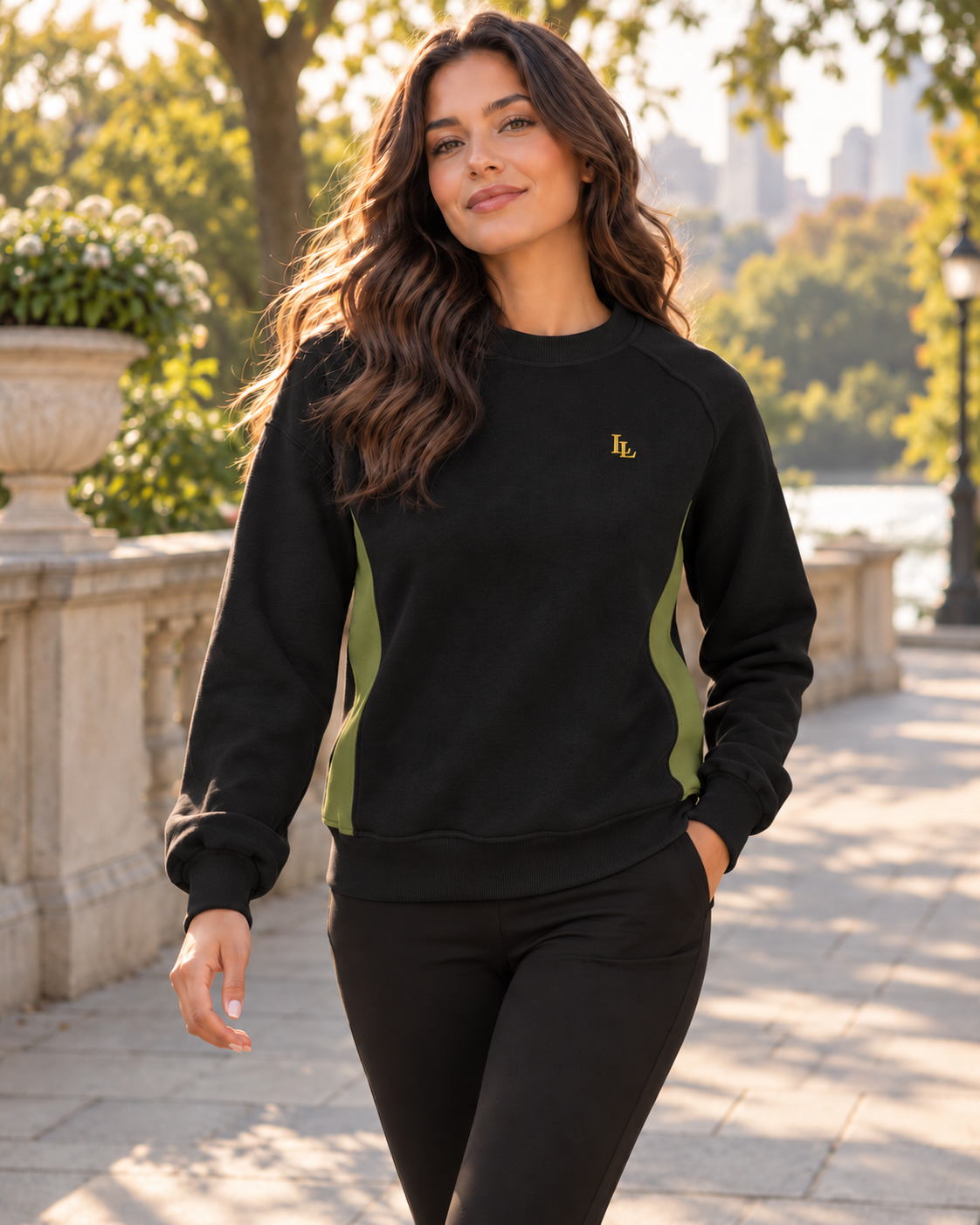 Lalesia Comfort Luxe Sweatshirt – Schwarz & Oliv