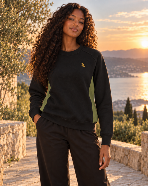 Lalesia Comfort Luxe Sweatshirt – Schwarz & Oliv