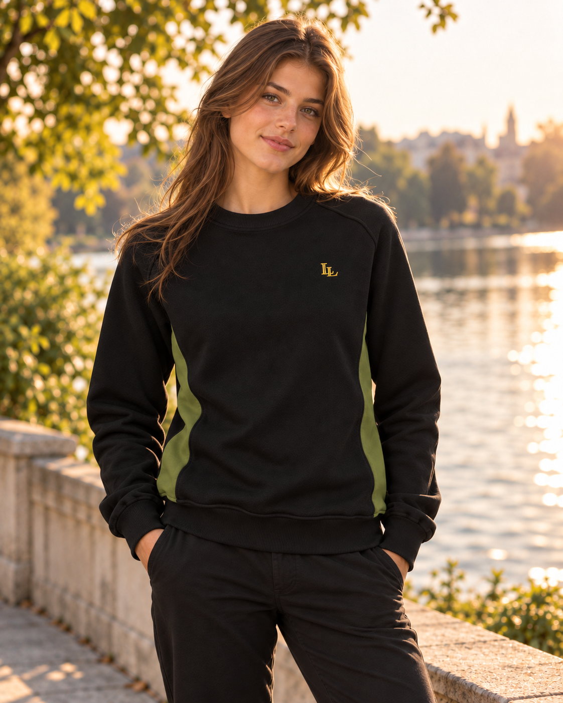 Lalesia Comfort Luxe Sweatshirt – Schwarz & Oliv