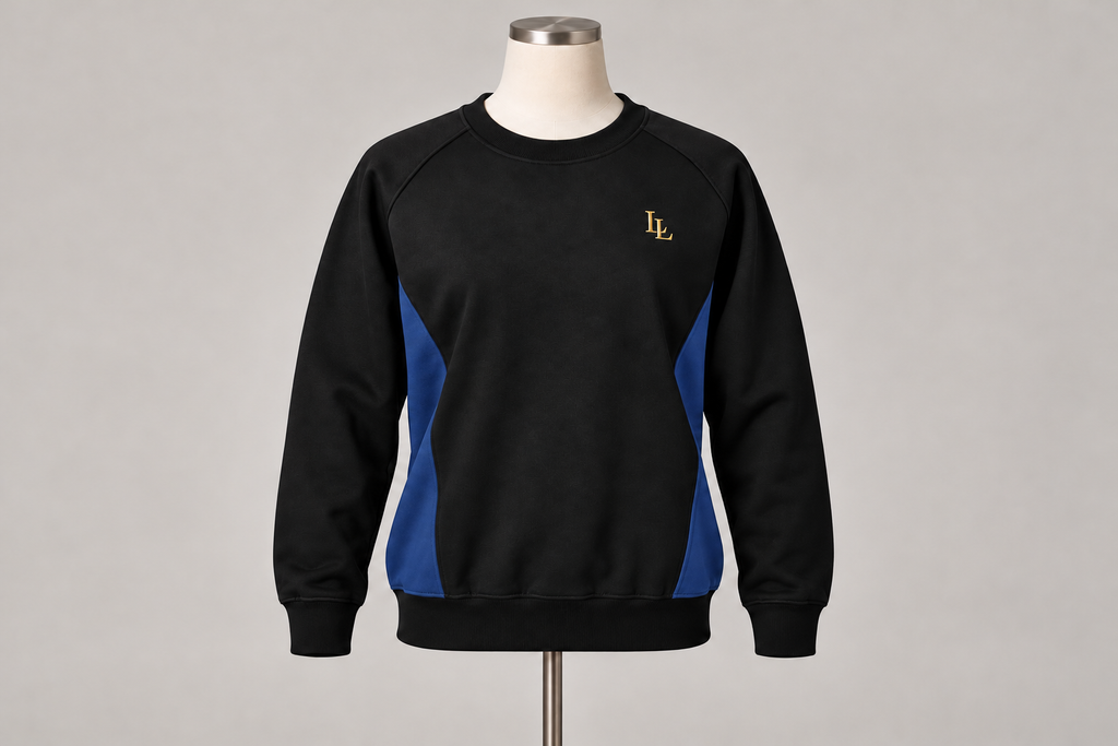 Lalesia Light Sweatshirt Schwarz/Blau – Vorderansicht